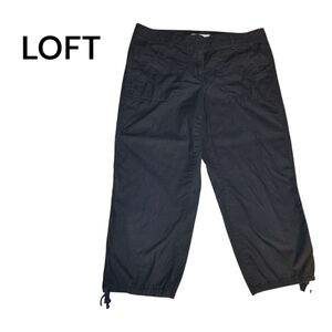 LOFT Capri Pants, Cargo/ Flat Front, 8, Black, EUC